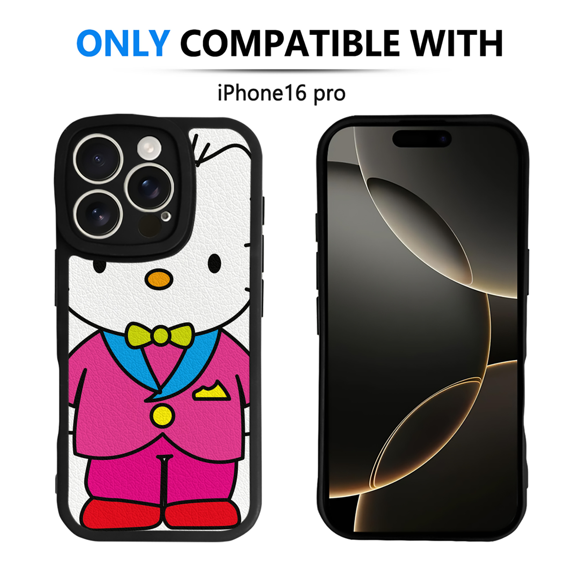 （画像用） Hello Kitty ハローキティ 【iPhone 16シリーズ対応】シリコンスマホケース（レザー調） 材質：シリコン